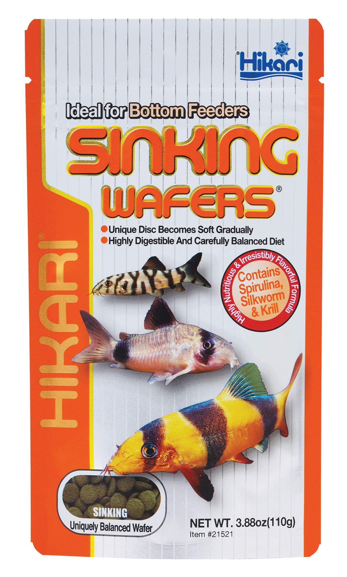 Hikari Sinking Wafers Fish Food, 3.88 oz