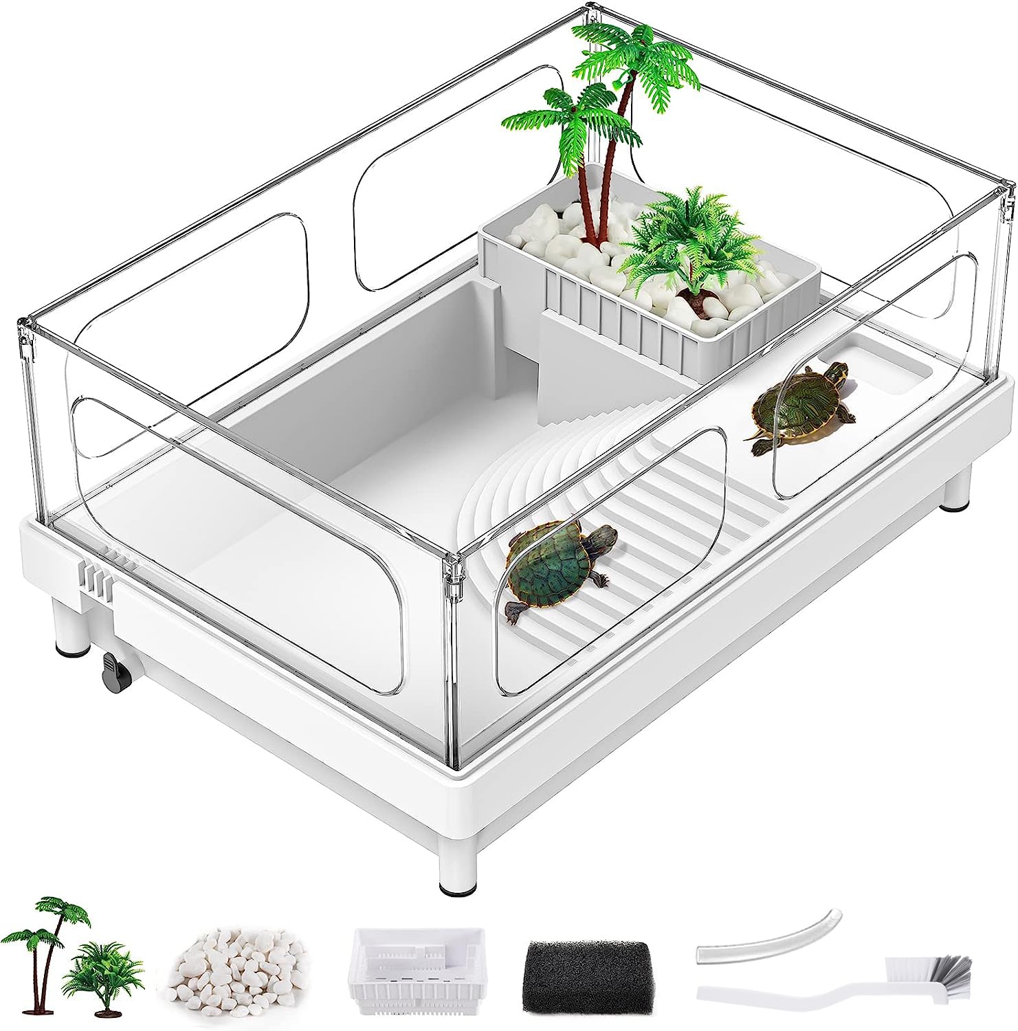 Turtle Habitat Tank with Accessories