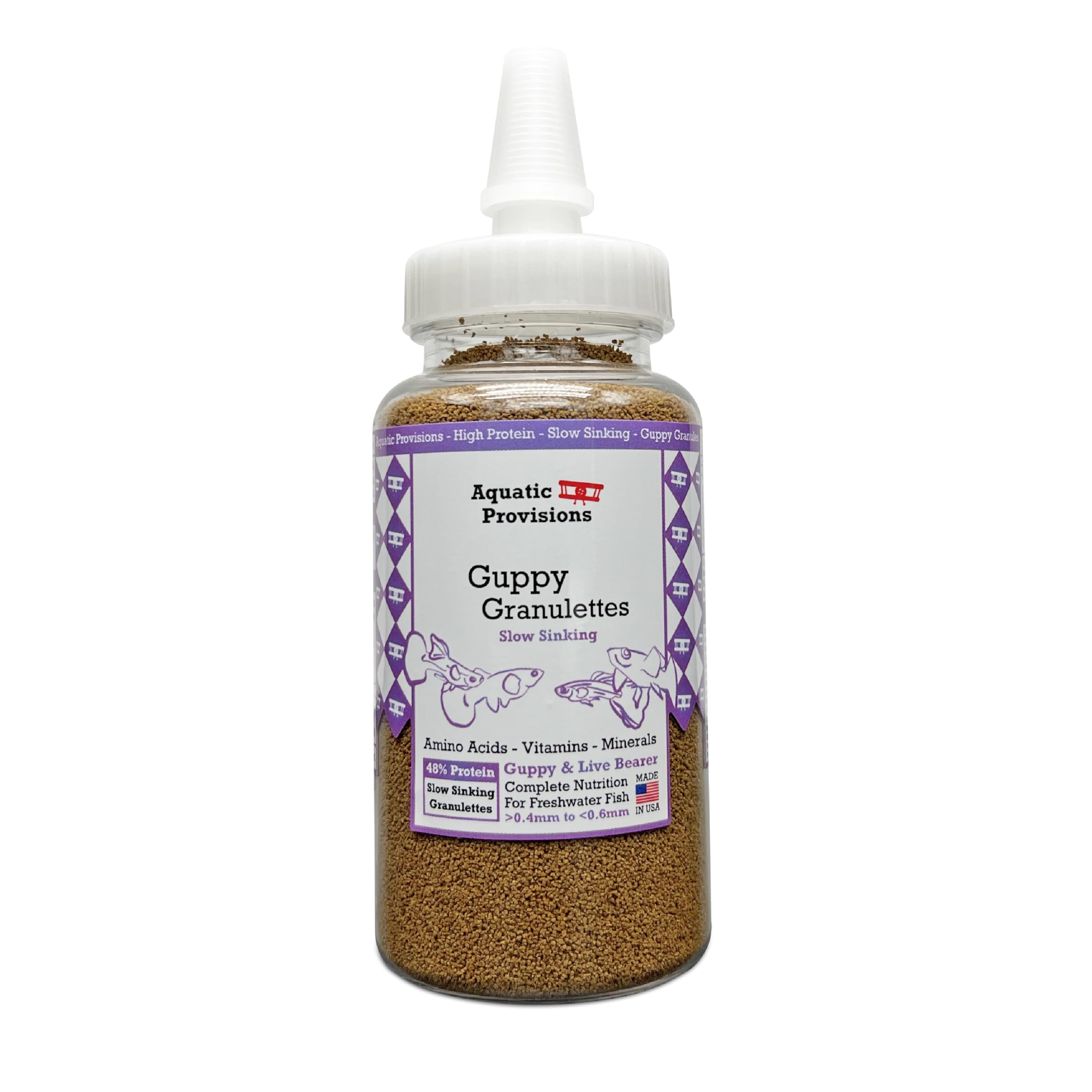 Aquatic Provisions Guppy Granulettes - Slow Sinking Fish Food
