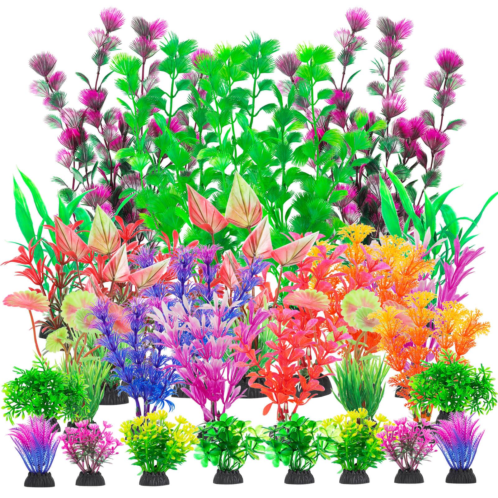 Colorful Aquarium Plant Set for Fish Tank Decor